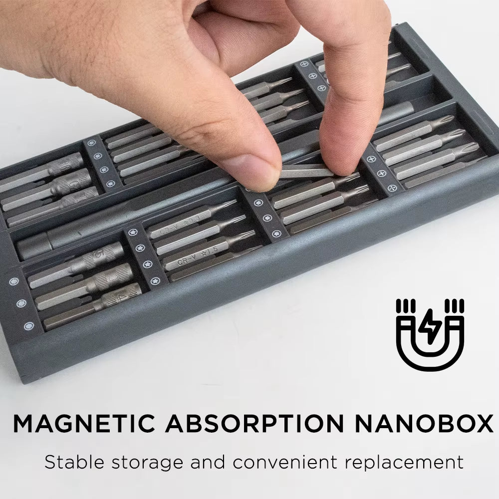 25-in-1 Magnetic Precision Screwdriver Set - Ultimate Mini Tools Kit for Mobile Phone & PC Repair with Torx & Hex Bits
