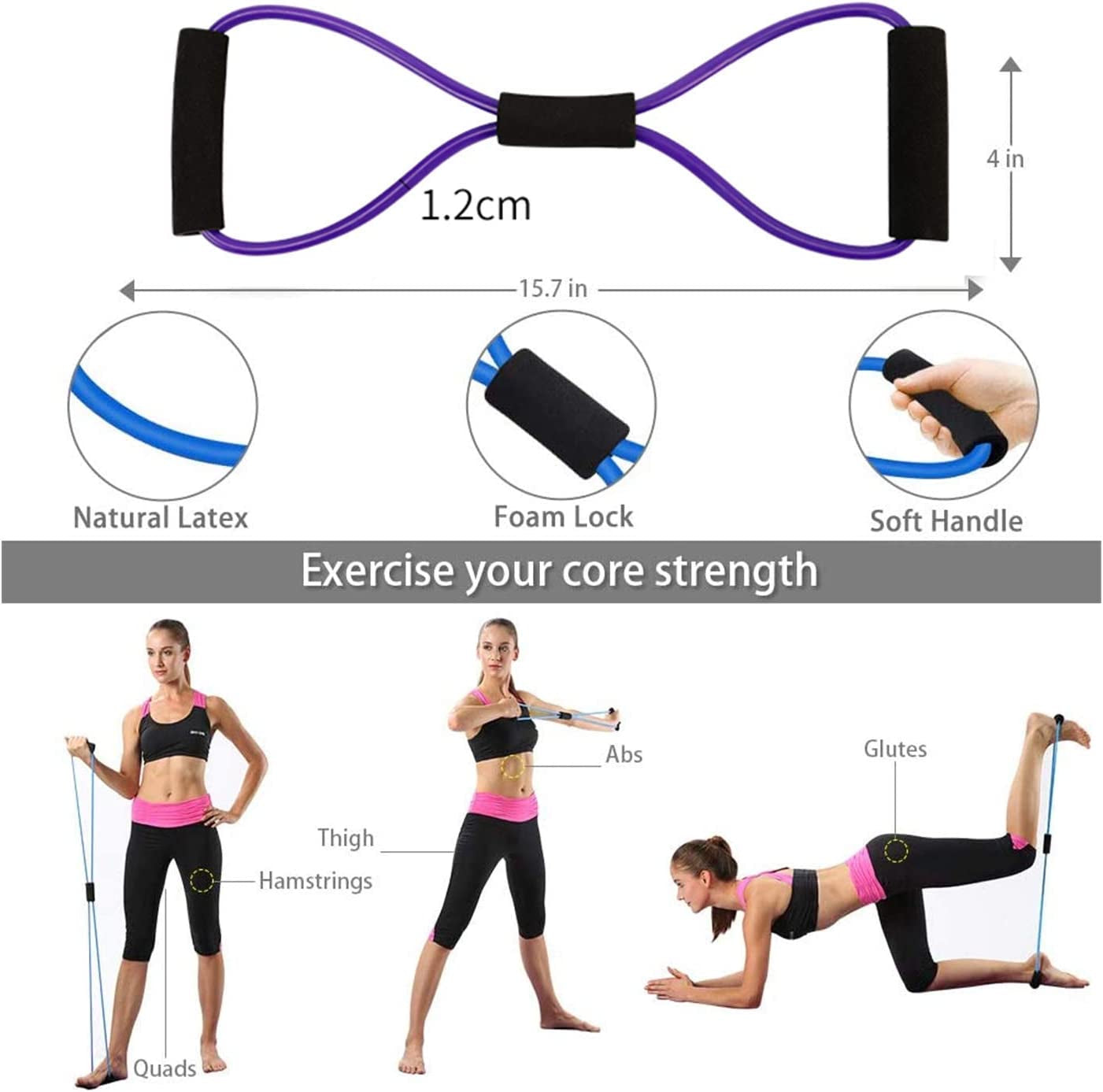 6Pcs Pilates Ring Set for Men - Home Exercise Gym Equipment Women Yoga Circle Ball Stretching Strap Loop Band Non Slip Socks Exercise - Equipment for Home Workout