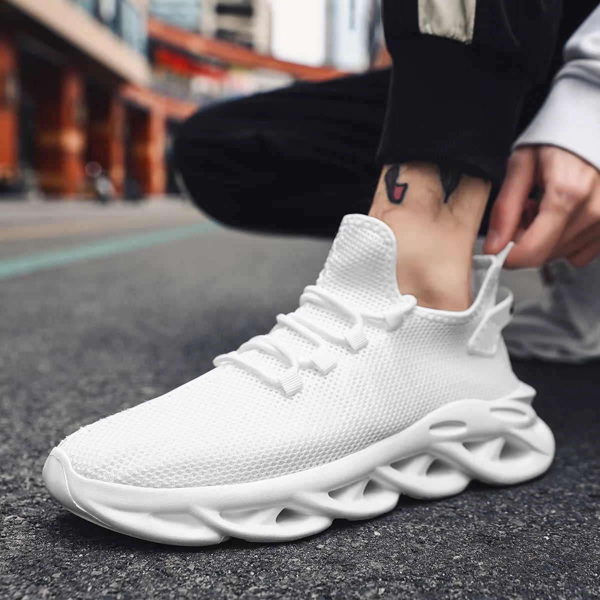 Men Casual Sports Shoes Breathable Lightweight Sneakers Outdoor Mesh Black Running Shoes Athletic Jogging Tennis Walking Shoes