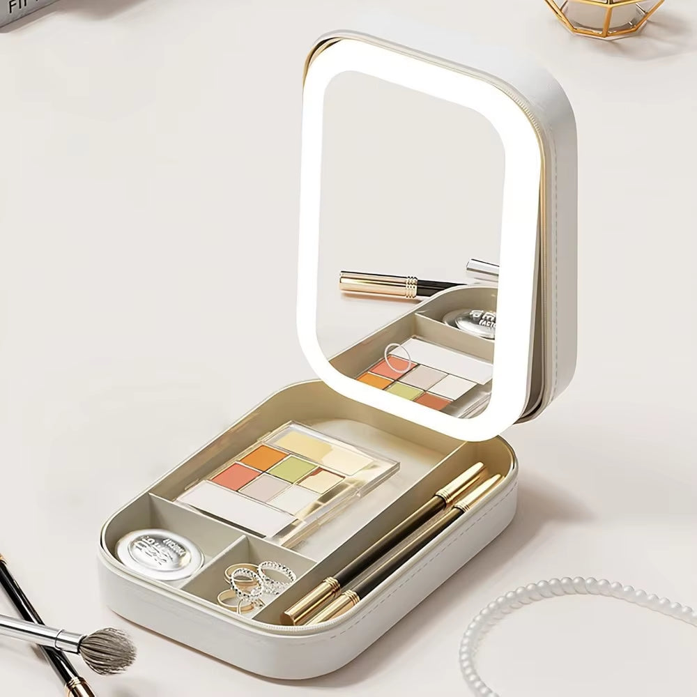 Illuminated Travel Makeup Mirror by Periodicali - Perfect for On-the-Go Touch-Ups