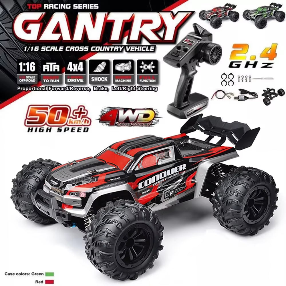 2024 New 1:16 Scale Large RC Cars 50Km/H High Speed RC Cars Toys for Boys Remote Control Car 2.4G 4WD off Road Monster Truck