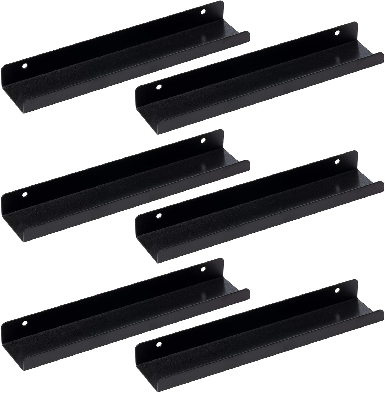 LP Vinyl Record Wall Display Shelf - Display Your Favorite LP Records in Style (6 Pack, Black)