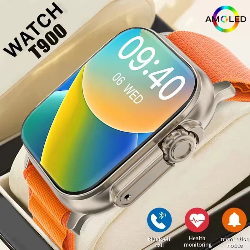 T900 Ultra Smartwatch - Bluetooth Talk, Message Alerts, Heart Rate Monitor & Sports Features for Android & iOS - Perfect for Men & Women