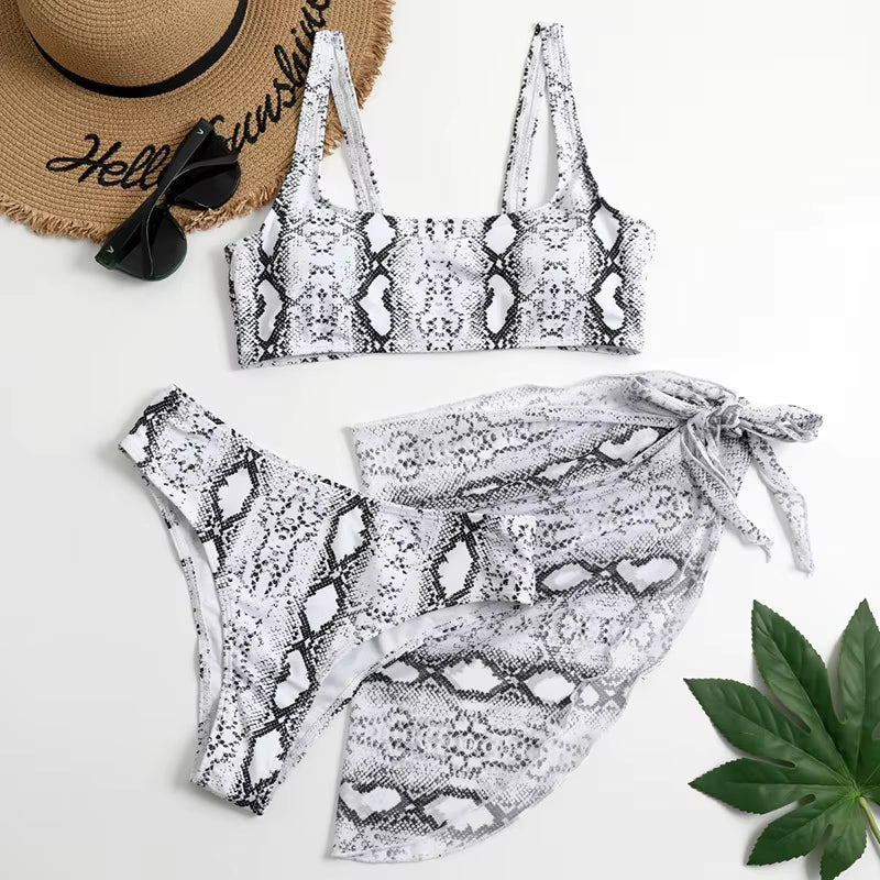 Sexy Marble Print Bikini 2021 Women Push up Bra Underwire 3 Piece Swimsuit Brazilian Beach Bathing Suit Swimwear Swimming Suits
