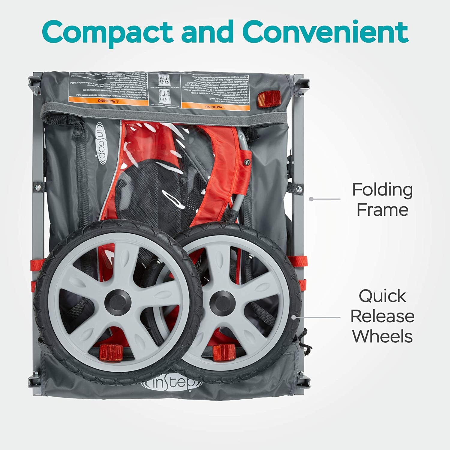 Take 2 or Sync Kids Bike Trailer, Single or Double Seat, Universal Coupler, Folding Frame, Quick-Release Wheels, Canopy with Bug Screen and Weather Shield, Bike Trailer for Kids