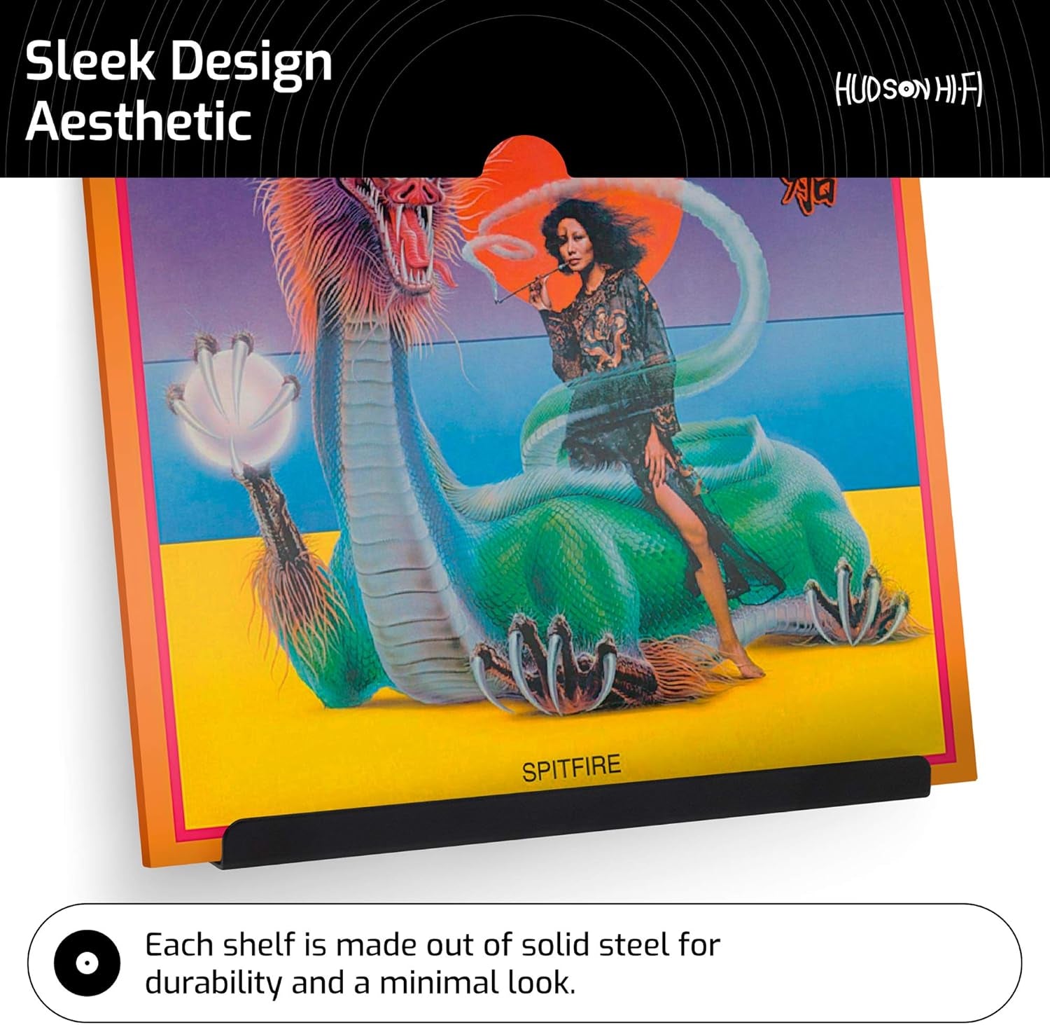 LP Vinyl Record Wall Display Shelf - Display Your Favorite LP Records in Style (6 Pack, Black)