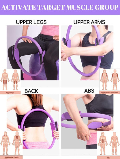 6Pcs Pilates Ring Set for Men - Home Exercise Gym Equipment Women Yoga Circle Ball Stretching Strap Loop Band Non Slip Socks Exercise - Equipment for Home Workout