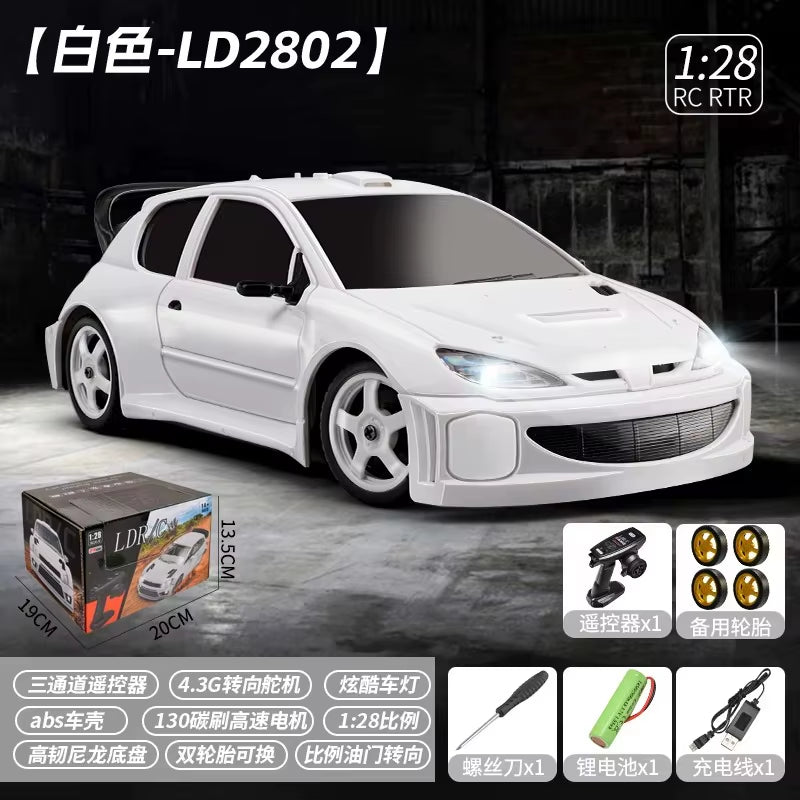 LD2801 RC Drift Car 1:28 Race Cars 2.4G Radio Control 4WD High-Speed Motor Vehicle Model Cars Toy for Christmas Gifts
