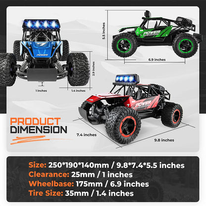 TB141 Remote Control Cars - 1:14 Scale RC Vehicles for Boys Ages 4-7 with Dual Rechargeable Batteries