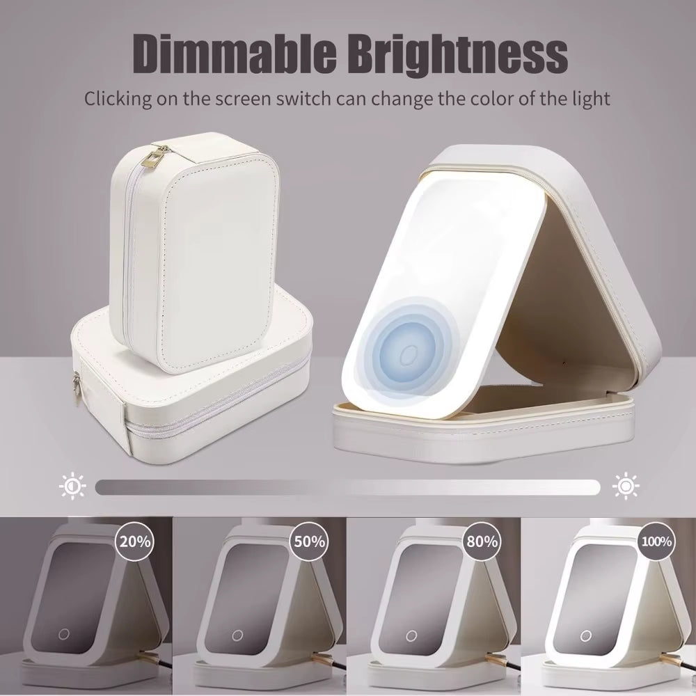 Illuminated Travel Makeup Mirror by Periodicali - Perfect for On-the-Go Touch-Ups