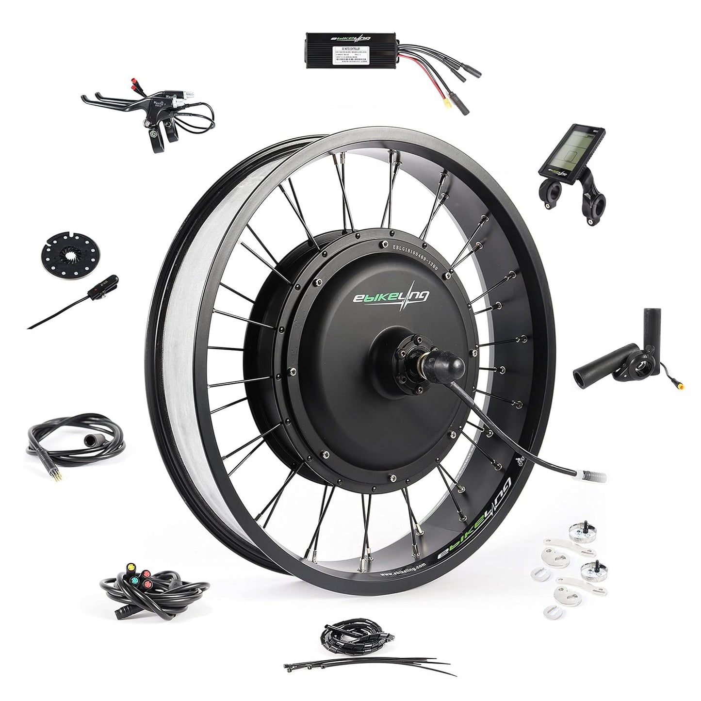 Ebike Conversion Kit 48V 1200W, Front Wheel 20" Fat Electric Bike Conversion Kit, Add on Electric Bike Kit, High Performance, Waterproof for Easy Installation, Efficient Commuting Solution