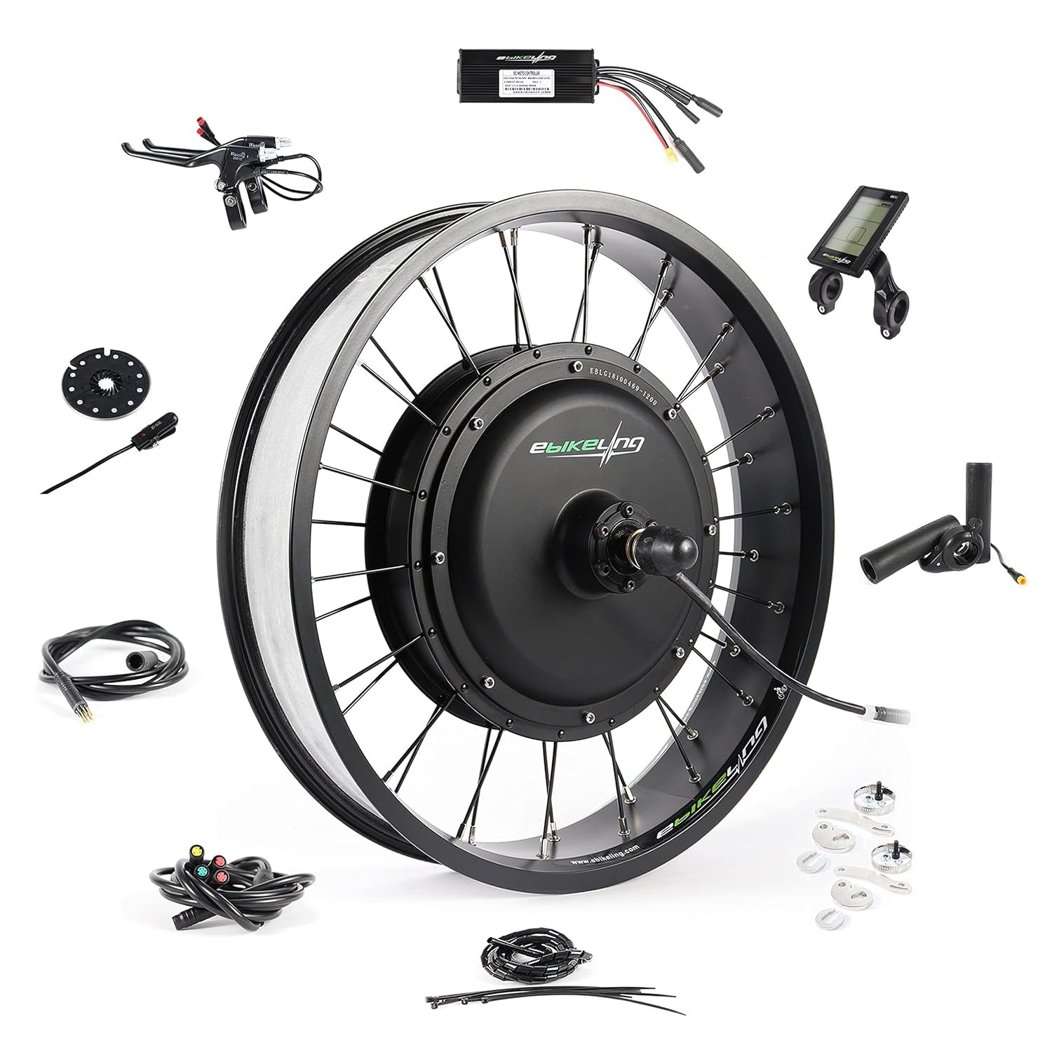 Ebike Conversion Kit 48V 1200W, Front Wheel 20" Fat Electric Bike Conversion Kit, Add on Electric Bike Kit, High Performance, Waterproof for Easy Installation, Efficient Commuting Solution