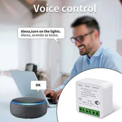 WiFi RF 433MHz Smart Switch - Tuya Smart Life Compatible with Alexa and Google Assistant for Remote Wireless Control of LED Lighting