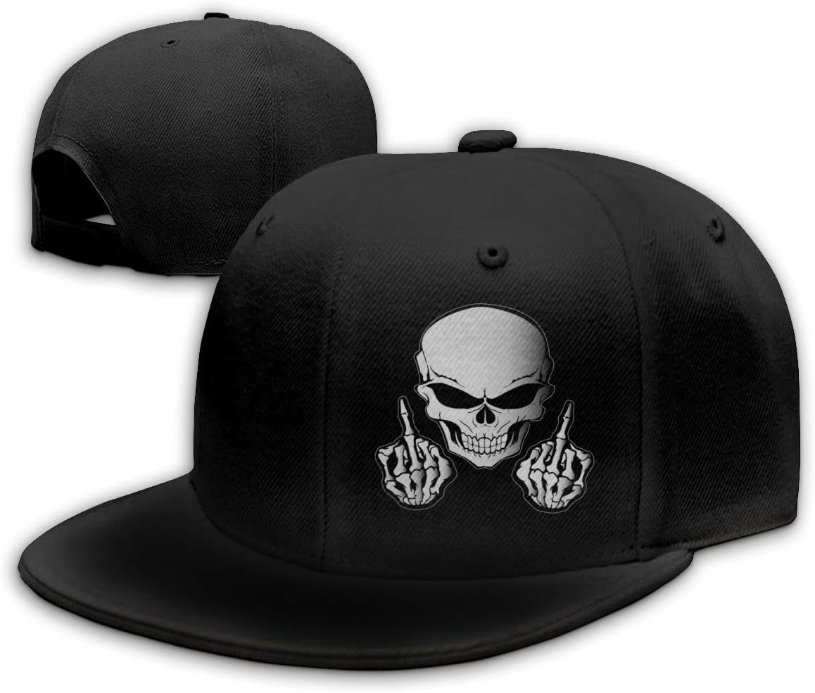 Snapback Hats for Mens Skull Hat Flat Bill Gorras Planas Para Hombres Black Snap