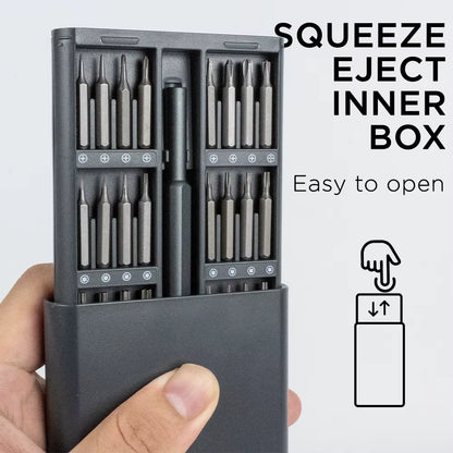 25-in-1 Magnetic Precision Screwdriver Set - Ultimate Mini Tools Kit for Mobile Phone & PC Repair with Torx & Hex Bits