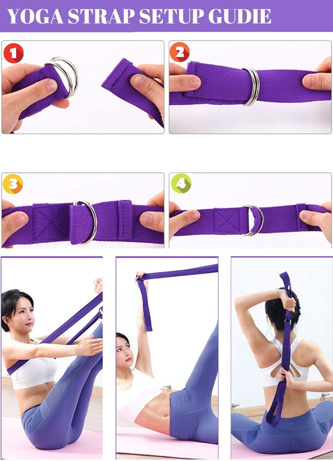 6Pcs Pilates Ring Set for Men - Home Exercise Gym Equipment Women Yoga Circle Ball Stretching Strap Loop Band Non Slip Socks Exercise - Equipment for Home Workout