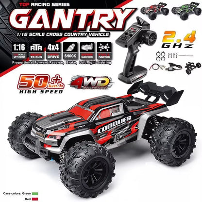 2024 New 1:16 Scale Large RC Cars 50Km/H High Speed RC Cars Toys for Boys Remote Control Car 2.4G 4WD off Road Monster Truck