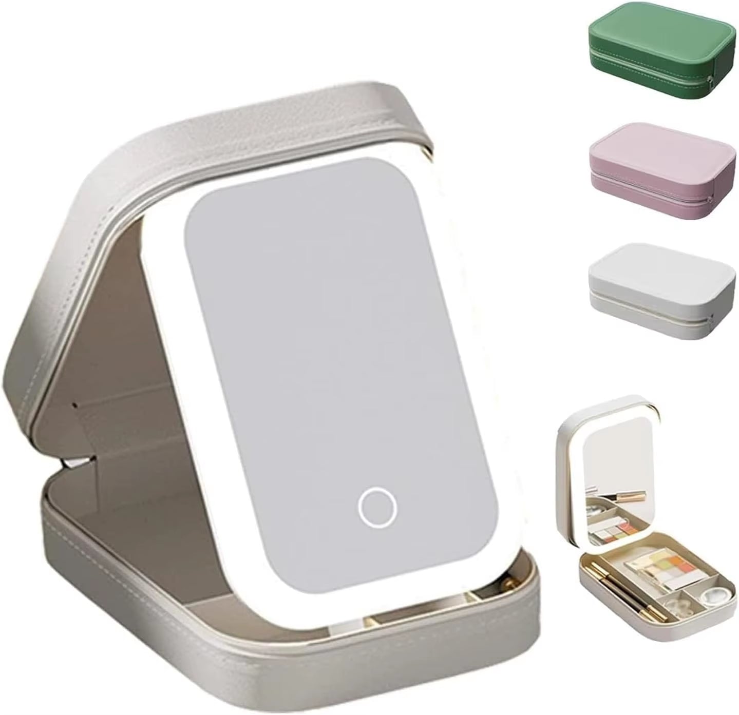 Illuminated Travel Makeup Mirror by Periodicali - Perfect for On-the-Go Touch-Ups