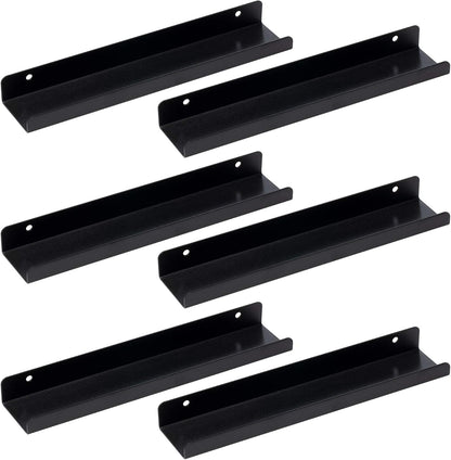 LP Vinyl Record Wall Display Shelf - Display Your Favorite LP Records in Style (6 Pack, Black)
