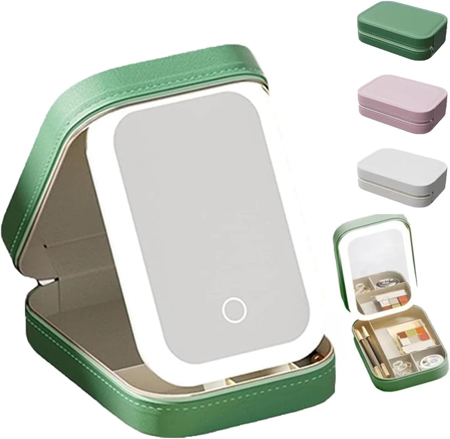 Illuminated Travel Makeup Mirror by Periodicali - Perfect for On-the-Go Touch-Ups