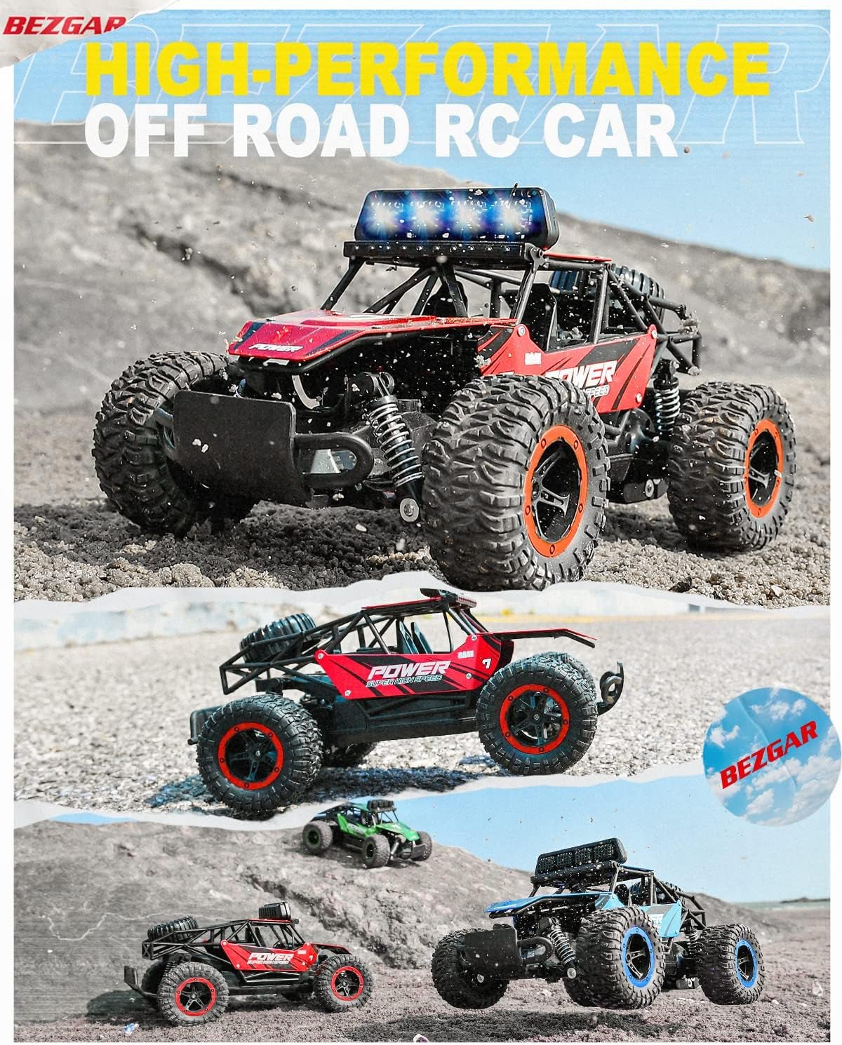 TB141 Remote Control Cars - 1:14 Scale RC Vehicles for Boys Ages 4-7 with Dual Rechargeable Batteries