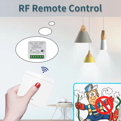 WiFi RF 433MHz Smart Switch - Tuya Smart Life Compatible with Alexa and Google Assistant for Remote Wireless Control of LED Lighting