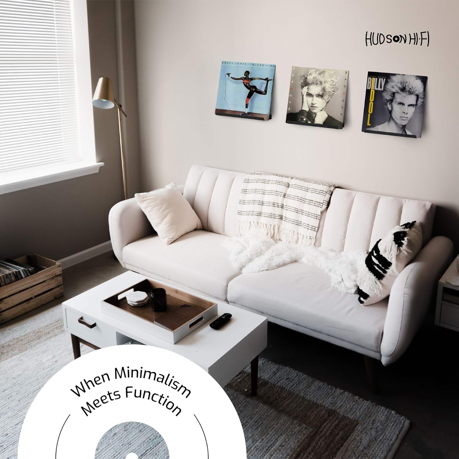 LP Vinyl Record Wall Display Shelf - Display Your Favorite LP Records in Style (6 Pack, Black)