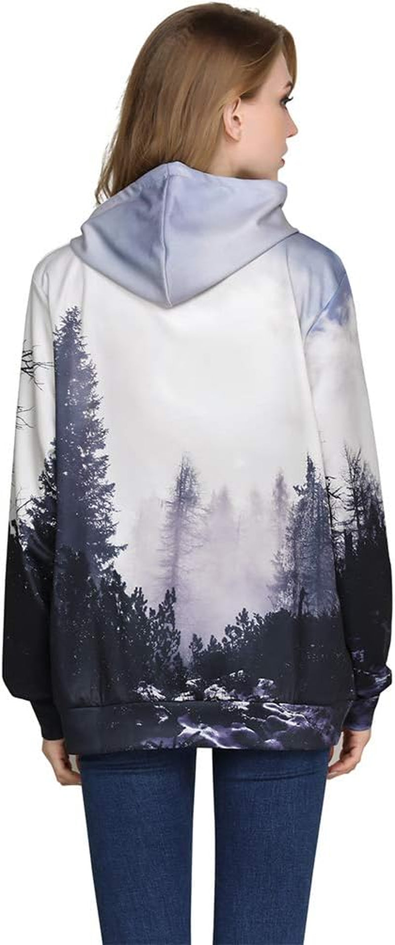 Unisex Hoodies 3D Print Galaxy Pullover Hooded Sweatshirt Hoodies with Big Pockets for Men, Teen Boy, Women