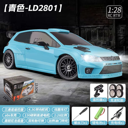 LD2801 RC Drift Car 1:28 Race Cars 2.4G Radio Control 4WD High-Speed Motor Vehicle Model Cars Toy for Christmas Gifts
