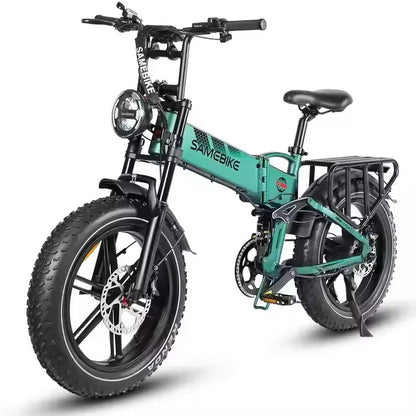 Ebike Hot RS-A02 Model 1200W48V Adult Mountain Electric Bicycle 14AH Battery 20-Inch 2 Tire Folding Electric Bicycle All-Terrain
