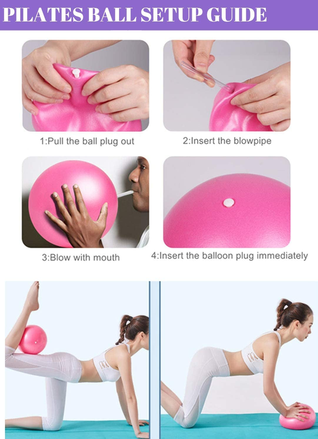 6Pcs Pilates Ring Set for Men - Home Exercise Gym Equipment Women Yoga Circle Ball Stretching Strap Loop Band Non Slip Socks Exercise - Equipment for Home Workout