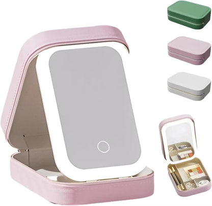 Illuminated Travel Makeup Mirror by Periodicali - Perfect for On-the-Go Touch-Ups