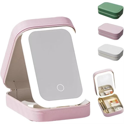 Illuminated Travel Makeup Mirror by Periodicali - Perfect for On-the-Go Touch-Ups